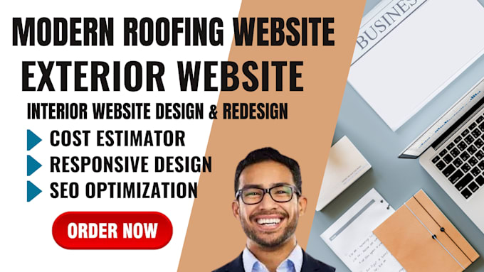 Gig Preview - Design modern roofing website with cost estimator interior and exterior website