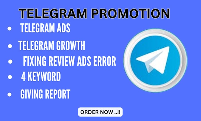 Gig Preview - Set up high profitable telegram ads approval niche fix telegram marketing