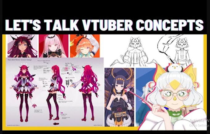 Gig Preview - Create fast awesome concept art, character design for vtuber