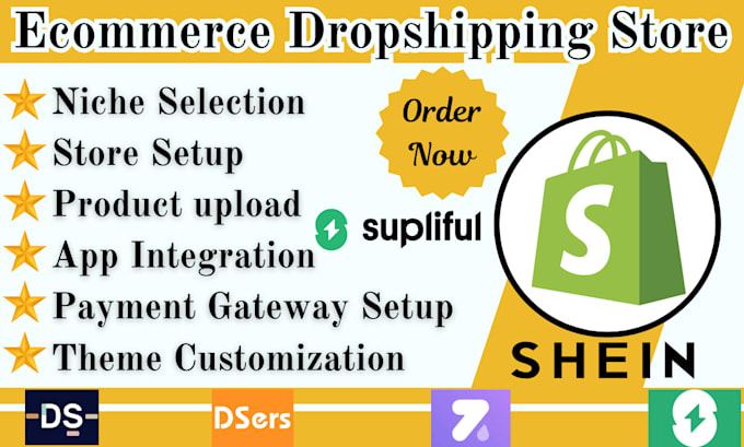 Gig Preview - Setup automated shopify dropshipping store, add winning products via autods