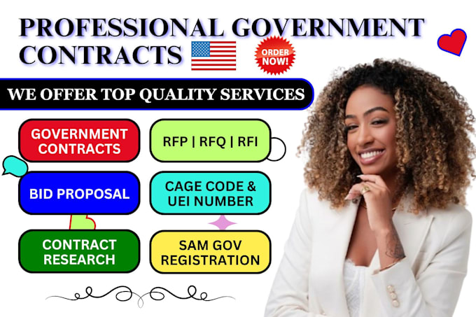 Bestseller - search rfp, write bid proposal, win government contract and sam gov registration