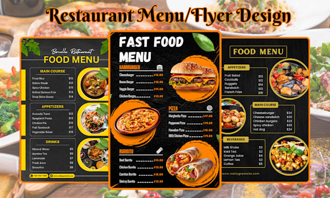 Gig Preview - Do restaurant, food menu, food, event, travel, sport, party flyer, poster design