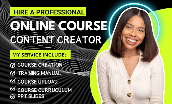 Gig Preview - Create online course content course curriculum and thinkific elearning content