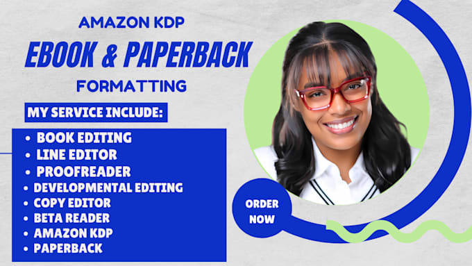 Gig Preview - Do kindle book formatting for amazon KDP, KDP ebook design paperback formatting