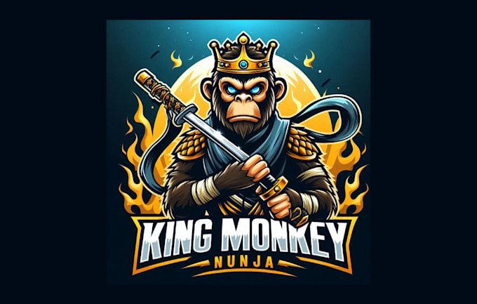 Gig Preview - Do a amazing king monkey ninja mascot logo with any file