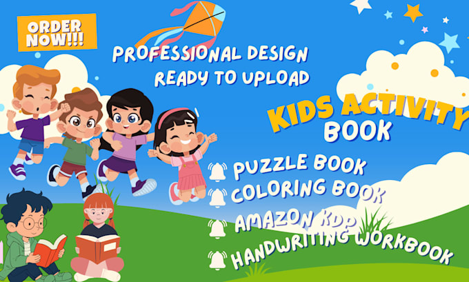 Gig Preview - Design puzzle book, kids activity book cover handwriting workbook for amazon kdp