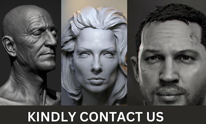 Gig Preview - Create realistic 3d head ,  3d bust , 3d character , 3d scans