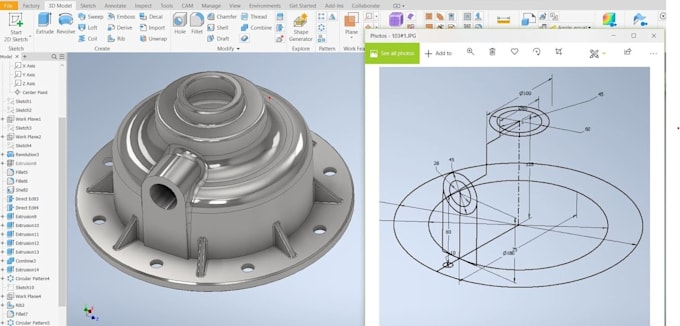 Bestseller - create 3d model from 2d drawings, solidworks, inventor