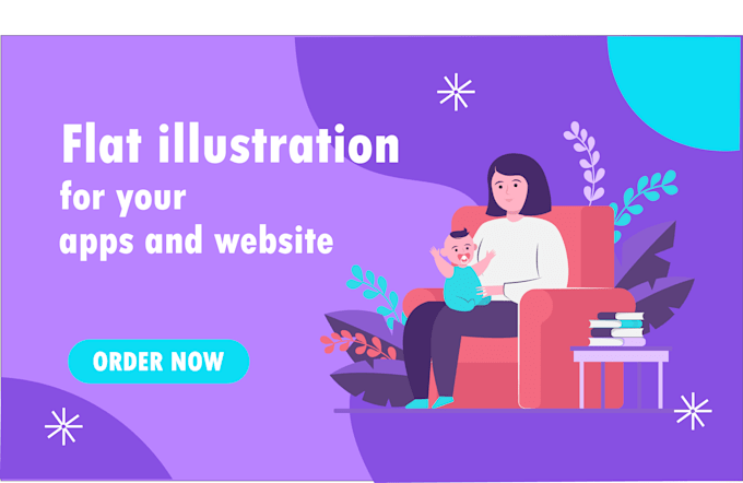 Gig Preview - Create  flat vector illustrations for your app or website