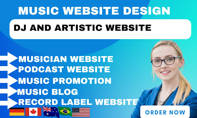 Gig Preview - Design book author website ,business website music artist and dj concert website