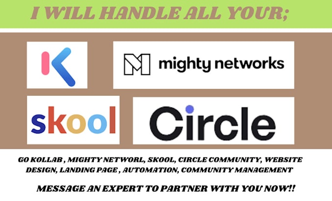 Gig Preview - Do your mighty network gokollab circle community skool website design funnel