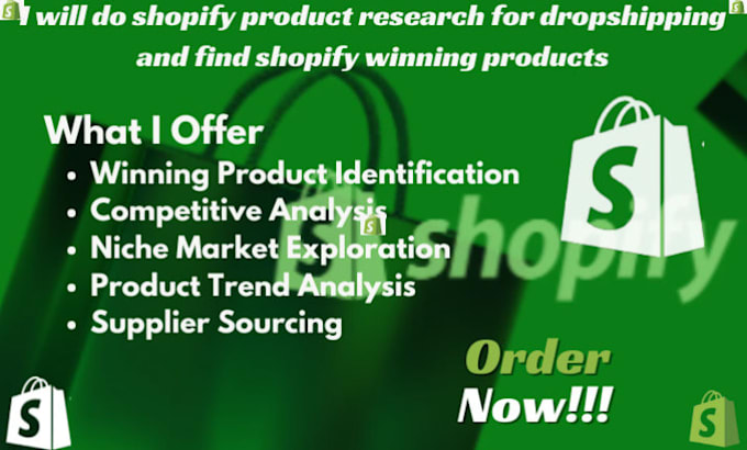 Gig Preview - Find shopify dropshipping winning product , shopify winning product research