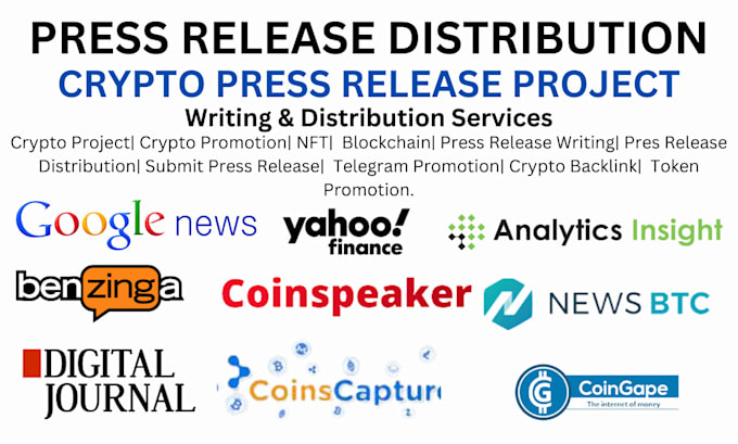 Gig Preview - Be your professional crypto press releases writer, and PR distribution