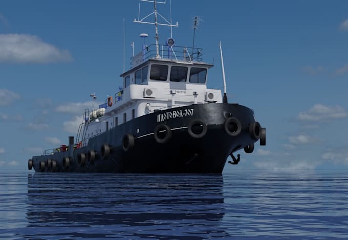 Bestseller - design 3d ship model 3d boat 3d tugboat for 3d boat animation 3d ship rendering