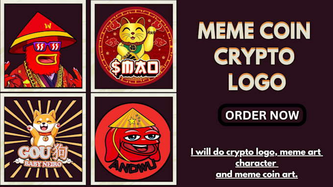 Gig Preview - Crypto logo, meme art character and meme coin