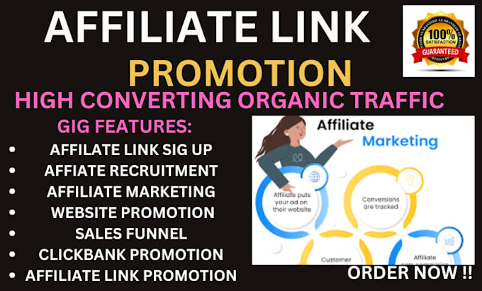 Gig Preview - Clickbank affiliate link promotion affiliate marketing affiliate recruitment