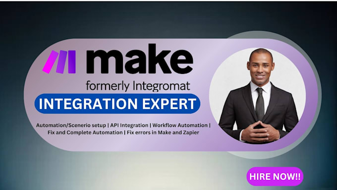 Gig Preview - Be your make com automation expert for your make automation made com integromat