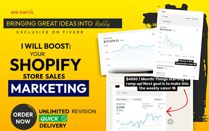 Gig Preview - Boost shopify sales, shopify marketing, sales funnel, shopify promotion ads