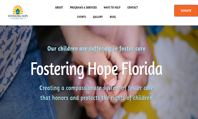 Gig Preview - Design foster care website, foster care, foster care landing page, wordpress