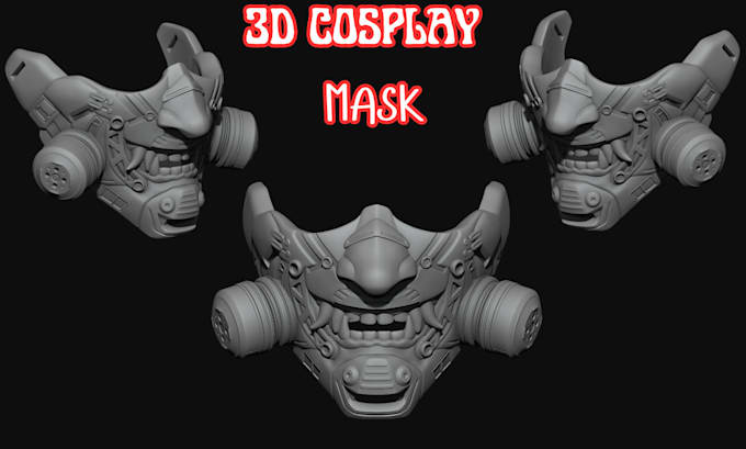 Gig Preview - Sculpt 3d cosplay mask oni mask 3d helmet 3d armor for 3d printing