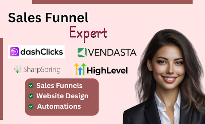 Gig Preview - Sales funnel in dashclicks gohighlevel vendasta whitelabel sharpspring hubspot