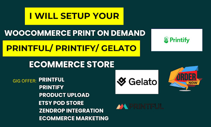 Gig Preview - Build woocommerce printful printify ecommerce online store redesign shopify pod