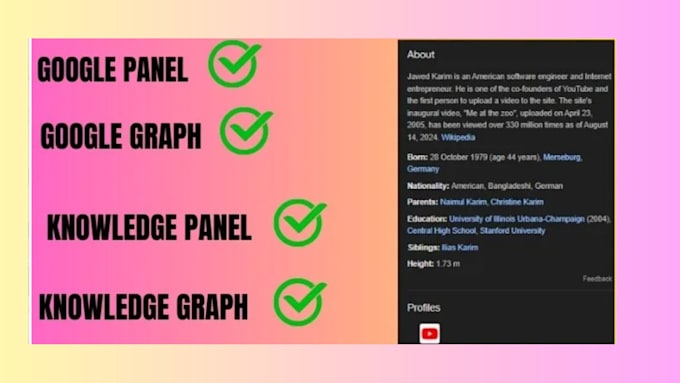 Gig Preview - Google knowledge panel verified panel knowledge panel for company or personal