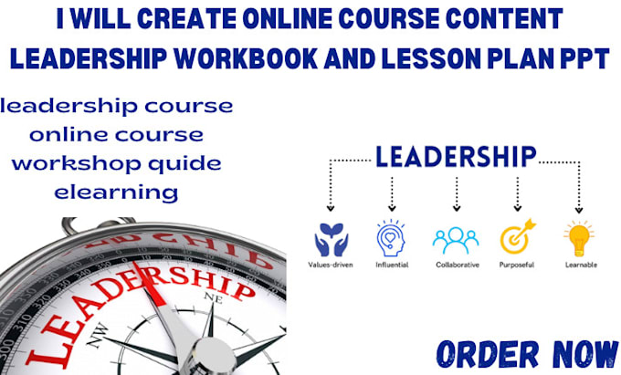 Gig Preview - Create online course content leadership workbook and lesson plan ppt