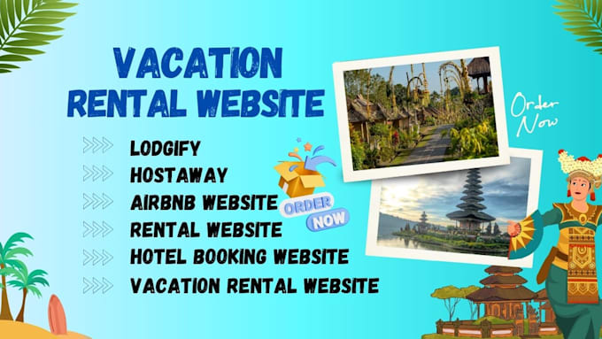 Gig Preview - Build airbnb websites, vacation rentals, hotel booking sites, lodgify, hostaway