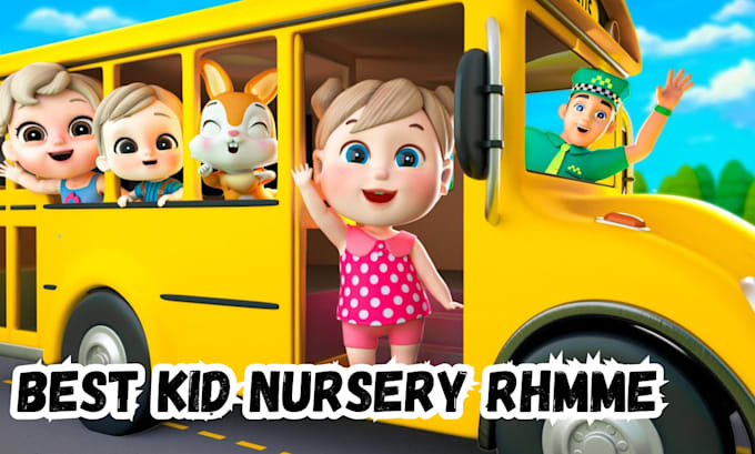 Gig Preview - Create best nursery rhymes kids songs, lullaby, kids video for kids channel