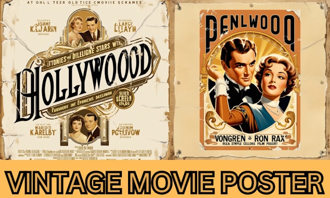 Gig Preview - Your vintage movie poster vintage art film poster vintage wall art retro