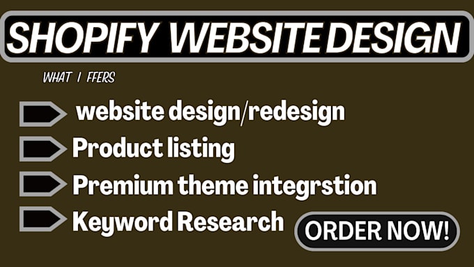 Gig Preview - Build shopify website design redesign shopify store dropshipping website