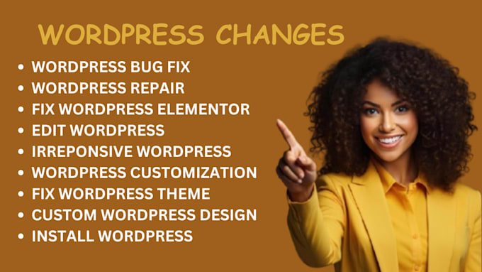 Gig Preview - Wordpress changes, fix wordpress issues, wordpress cms, edit wordpress website