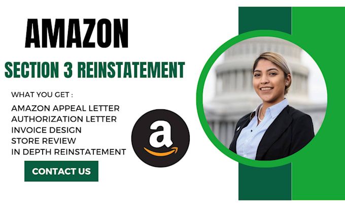 Gig Preview - Do authorization letter for amazon section 3 reinstatement and appeal letter