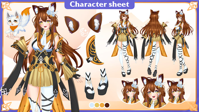 Gig Preview - Design your character sheet reference for vtuber in anime style