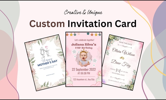 Gig Preview - Design custom invitation for wedding, party, event and business