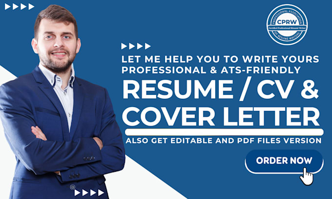 Gig Preview - Write professional ats resume, CV, cover letter to makes you perfect candidate