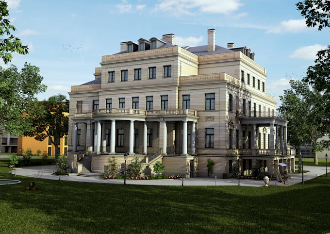 Gig Preview - 3d visualization of a4 villa mansion