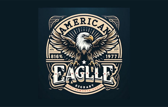 Gig Preview - Design an american eagle vintage logo with free source file