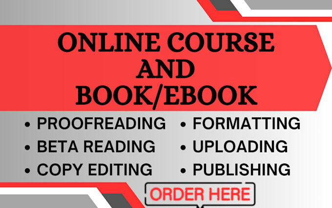 Gig Preview - Beta read copy edit book or course content proofreading or editing course upload