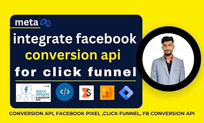 Gig Preview - Integrate facebook conversion api for click funnel, kajabi and go high level