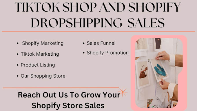 Gig Preview - Setup tiktok shop shopify sales marketing tiktok shop dropshipping