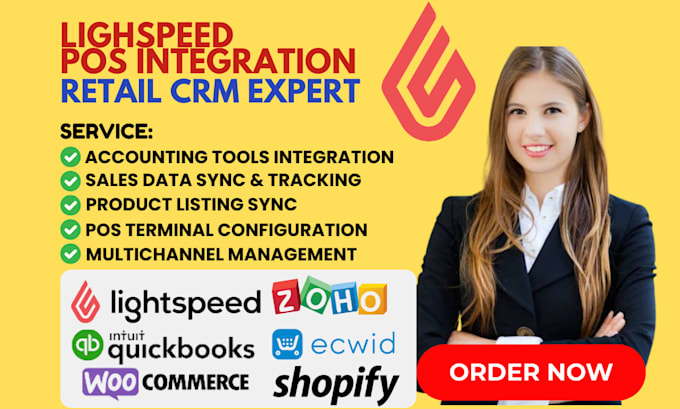 Gig Preview - Setup lightspeed pos integration ecwid woocommerce shopify quickbooks retail crm