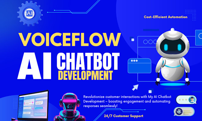 Gig Preview - Develop your custom ai chatbot using voiceflow