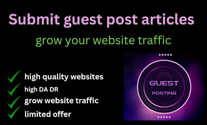 Gig Preview - Submit guest post articles