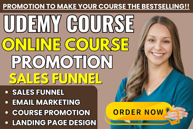 Gig Preview - Udemy online course promotion, squarespace course, thinkific, skool sales funnel