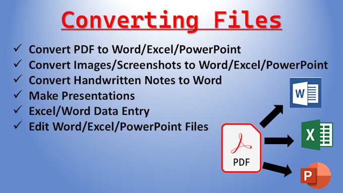 Bestseller - convert PDF,handwritten notes,images,scanned documents to word,excel,powerpoint