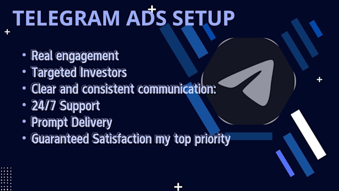 Gig Preview - Setup telegram ads, crypto promotion, telegram channel promotion, crypto ads