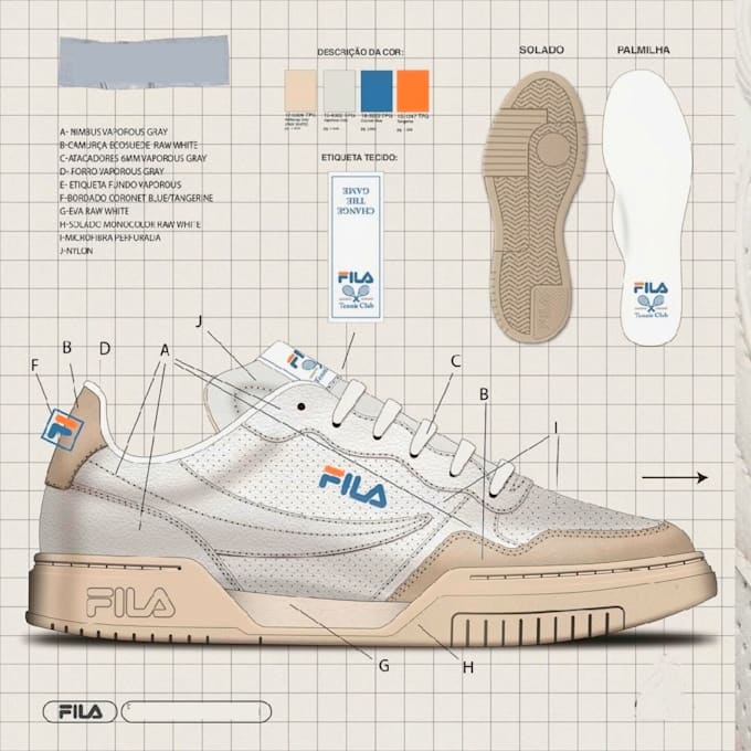 Gig Preview - Custom shoes heel sneakers flat sketch footwear a manufacture ready tech pack