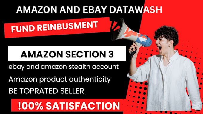 Gig Preview - Do ebay amazon datawash,amazon section 3, create ebay and amazon stealth account